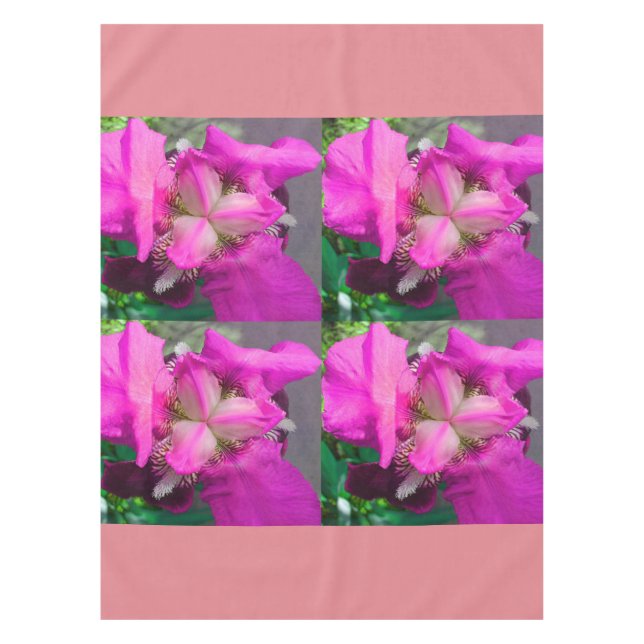 Mantel Ropa De Mesa De Flor De Iris Rosa (Anverso)