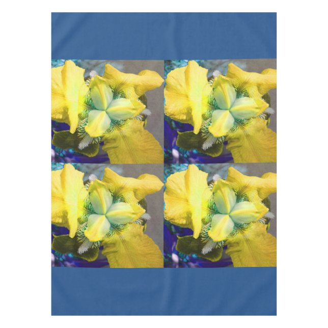 Mantel Ropa de mesa de flores de iris amarillo (Anverso)