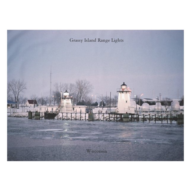 Mantel Ropa de mesa de Grassy Island Range Lights (Frente (Horizontal))