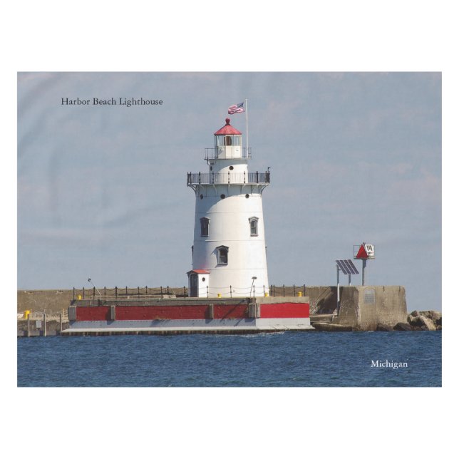 Mantel Ropa de mesa del Harbour Beach Lighthouse (Frente (Horizontal))