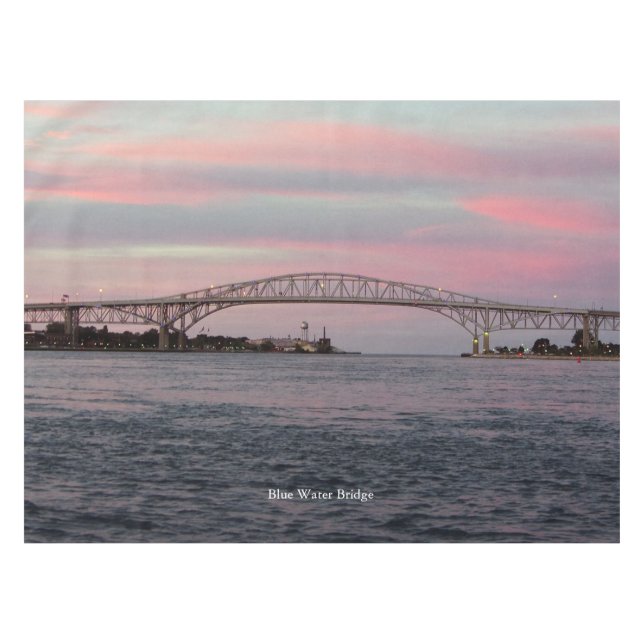 Mantel Ropa de mesa del puente de agua azul (Frente (Horizontal))