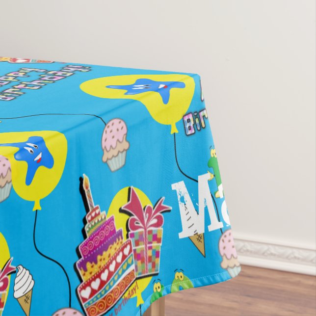 Mantel Ropa de mesa, feliz décimo cumpleaños, #10 azul (In Situ)