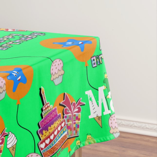 Mantel Ropa de mesa, feliz décimo cumpleaños, verde #10 (In Situ)