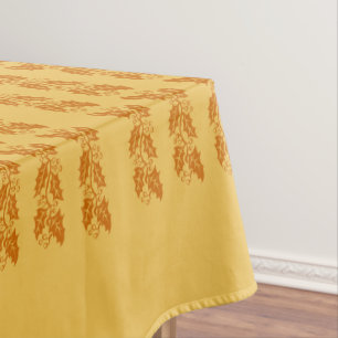 Mantel Ropa de mesa - Holly marrón se va sobre Naranja