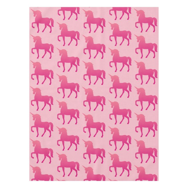 Mantel Ropa de tabla Personalizado de unicornio rosa (Anverso)