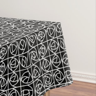 Mantel Rosa Art Deco Cuadrados Elegante blanco floral
