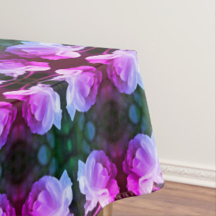 Mantel Rosa Blanca Con Lluvias Abstractas Tintadas