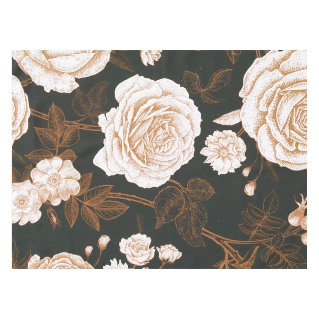 Mantel Rosa blanco negro de oro vintage (Frente (Horizontal))