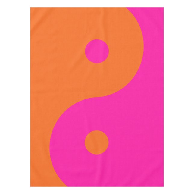 Mantel Rosa Caliente Y Naranja Yin Yang (Anverso)