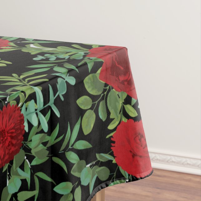 Mantel Rosa de Boda floral Black & Red Peony (In Situ)