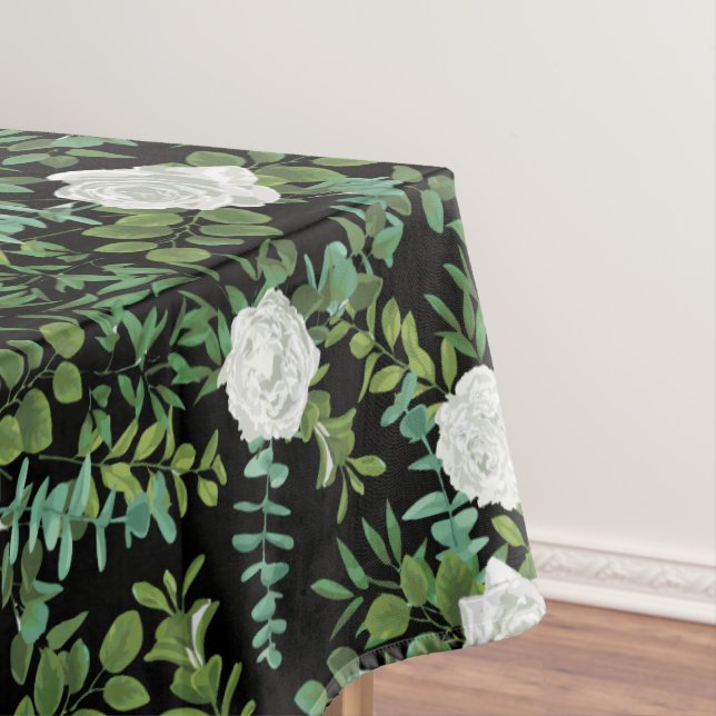 Mantel Rosa de Boda floral Black & White Peony (In Situ)