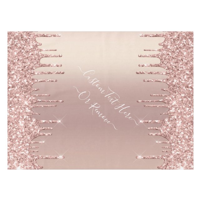 Mantel Rosa Oro Purpurina Rubor Tablecloth - Personalizad (Frente (Horizontal))