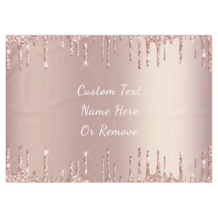 Mantel Rosa Purpurina de oro Personalizado Nombre de text