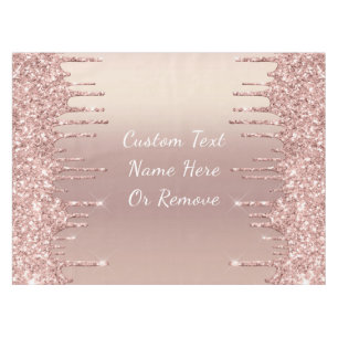 Mantel Rosa Purpurina de oro Personalizado Nombre de text