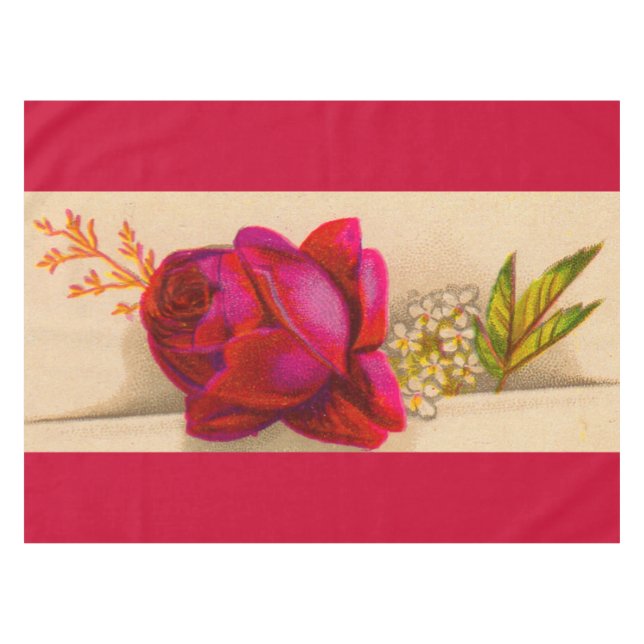 Mantel Rosa roja victoriana (Frente (Horizontal))