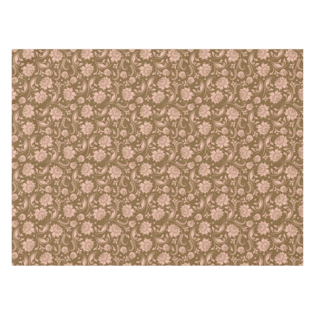 Mantel Rosa y estampado de flores de Brown (Frente (Horizontal))