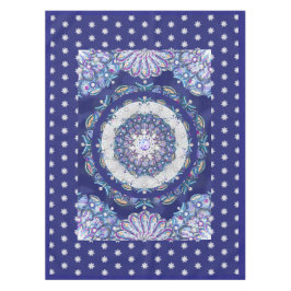 Mantel Rosada azul y copo de nieve