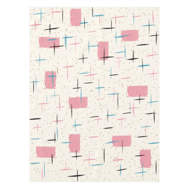 Mantel rosado atómico retro del modelo (Anverso)