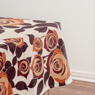 Mantel Rosas Altamente Estilizadas En Tonos De Naranja