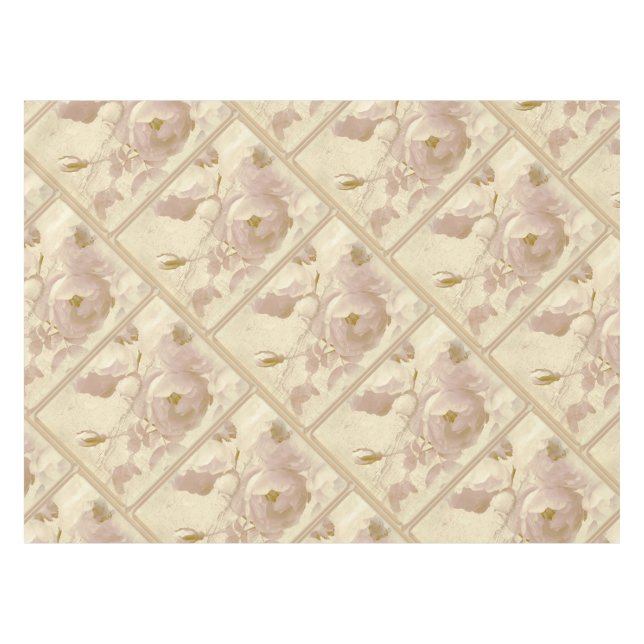 Mantel Rosas beige enmarcado (Frente (Horizontal))