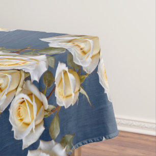 Mantel Rosas blancas delicadas y amarillas pálidas