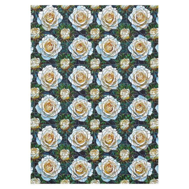 Mantel Rosas blancas flores (Anverso)