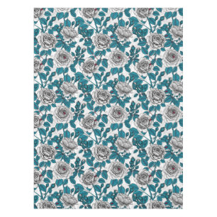 Mantel Rosas blancas y ladybugs