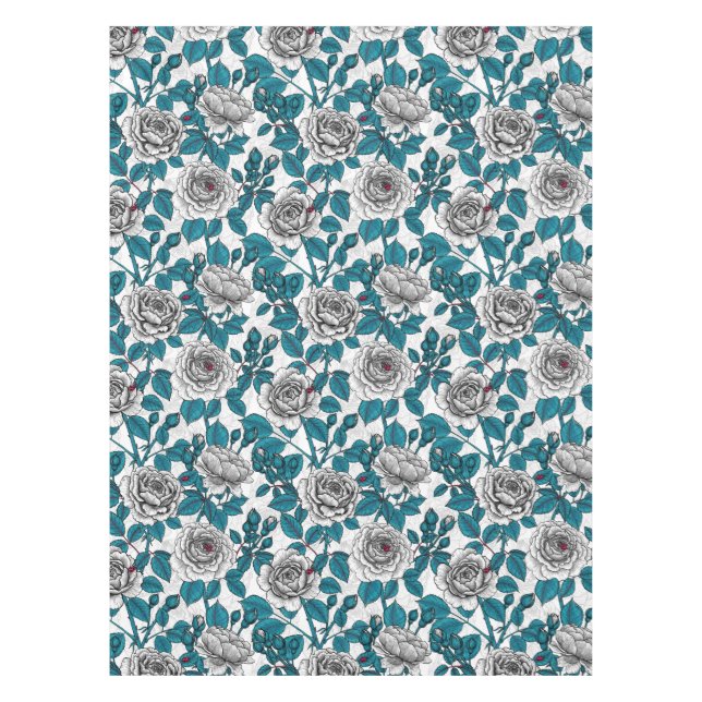 Mantel Rosas blancas y ladybugs (Anverso)