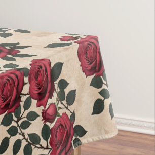 Mantel Rosas Carmesí Vintage