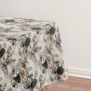 Mantel Rosas de color de agua de época en beige, negro y