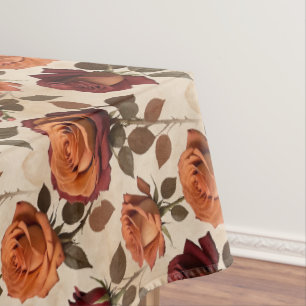 Mantel Rosas de estilo rústico en tonos de naranja y rojo