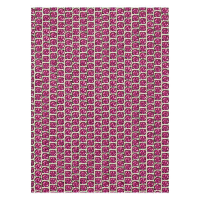 Mantel Rosas de la cosecha Patrón floral rosa y verde (Anverso)