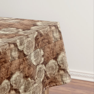MANTEL ROSAS DE LADRILLO 13, TABLECLOTH DE ALGODÓN BROWN-