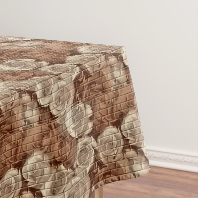 MANTEL ROSAS DE LADRILLO 13, TABLECLOTH DE ALGODÓN BROWN- (In Situ)