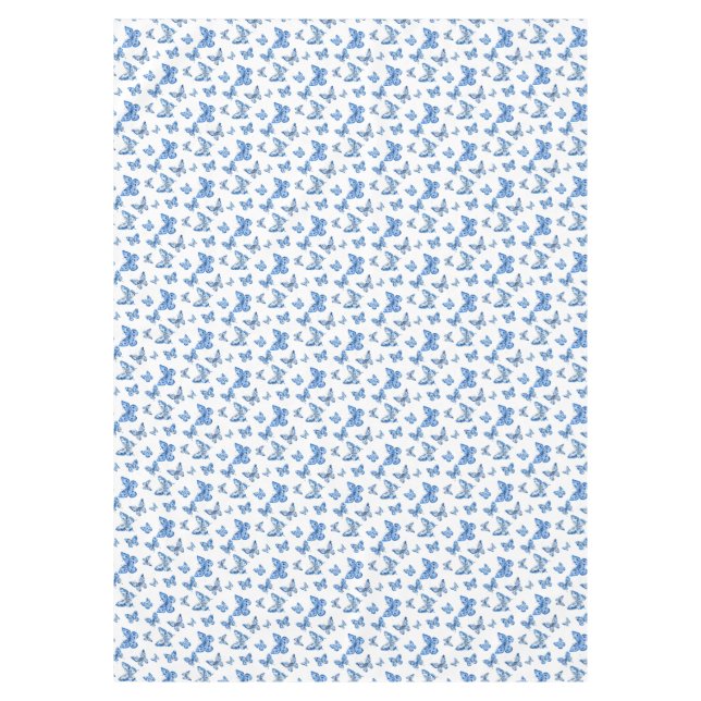 Mantel Rosas de mariposa azul de Chinoiserie azul (Anverso)