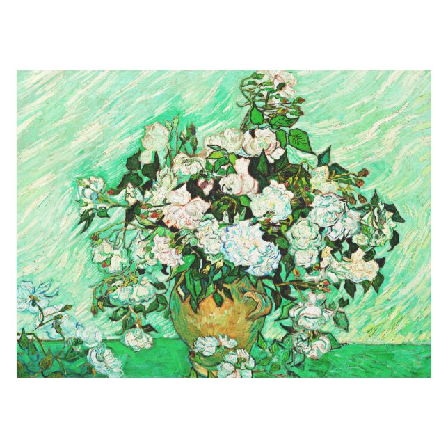 Mantel Rosas de Vintage Vincent Van Gogh (1890) (Frente (Horizontal))