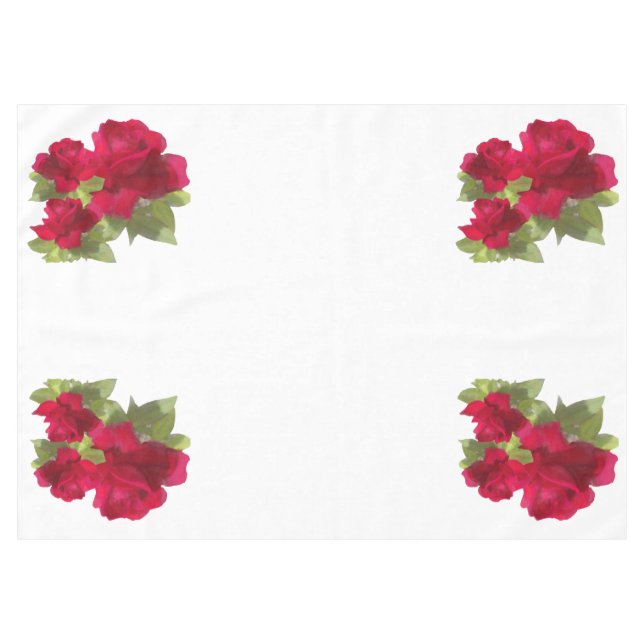 Mantel Rosas florales de acuarela Tablecloth (Frente (Horizontal))