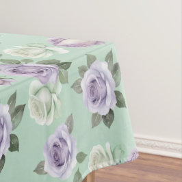 Mantel Rosas Lilas Suaves Y Blancas Con Efectos De Acuare