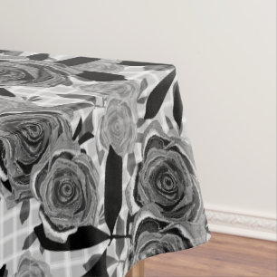 Mantel Rosas negros, rosas, negro y gris