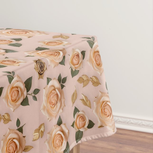 Mantel Rosas Pequeñas De Crema Y Oro (In Situ)