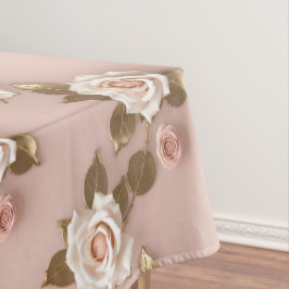 Mantel Rosas Pequeñas En Tonos De Marfil Y Oro