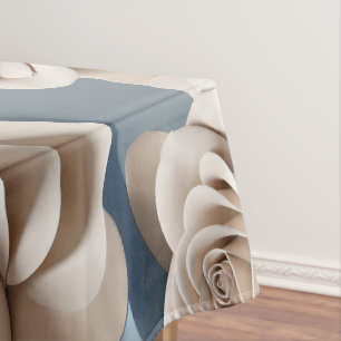 Mantel Rosas renderizadas en 3D en tonos de azul y blanco