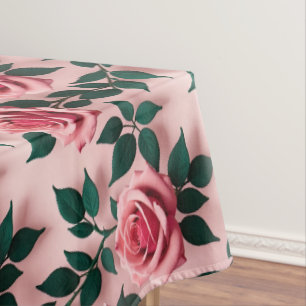 Mantel Rosas Rojas Vibrantes Con Hojas Verdes Oscuras