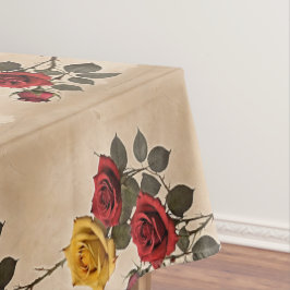 Mantel Rosas rojas y amarillas inspiradas en vintage