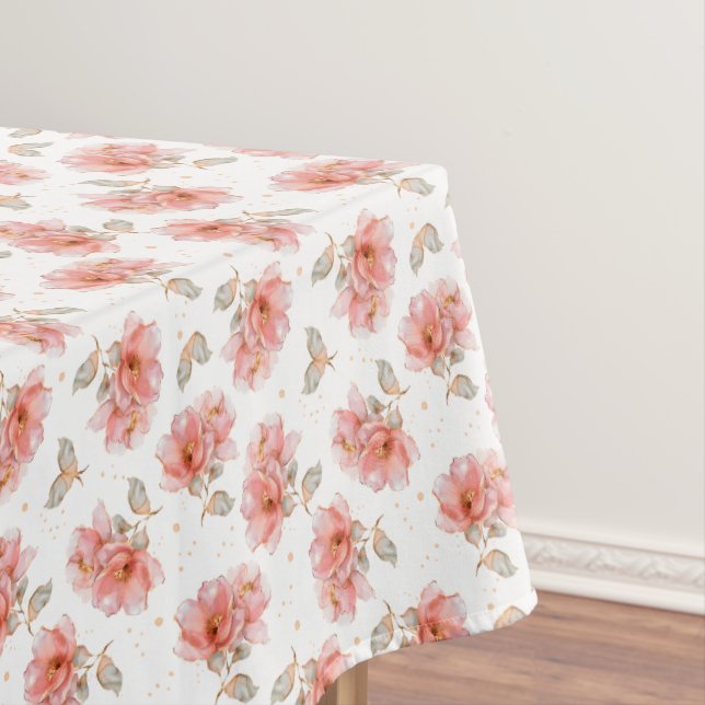 Mantel Rosas rosas y hojas rosas (In Situ)
