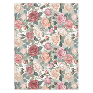 Mantel Rosas Suaves & Follaje — Elegancia Femenina Contem