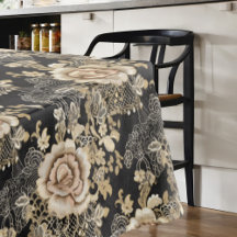 Rosas victorianos elegantes de encaje negro