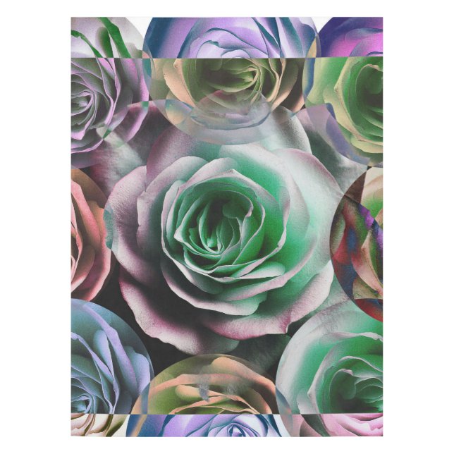 MANTEL ROSES ESTILO ARTÍSTICO DE FLOR  (Anverso)
