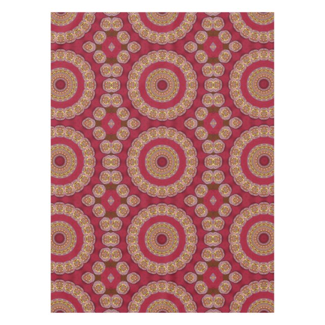 Mantel Rosette dorado rojo amarillo Mandala (Anverso)