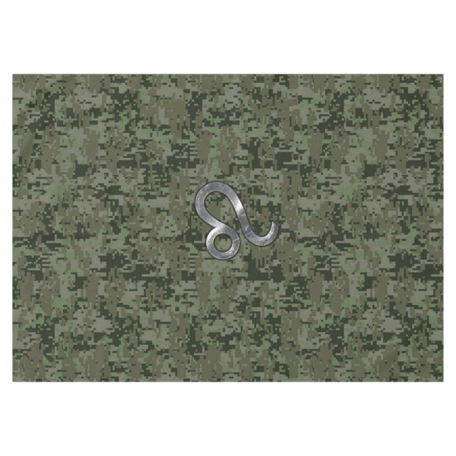 Mantel Rótulo Leo Zodiac en camo digital verde oliva (Frente (Horizontal))